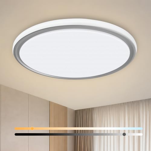 15 Inch LED Flush Mount Ceiling Light (Gray)