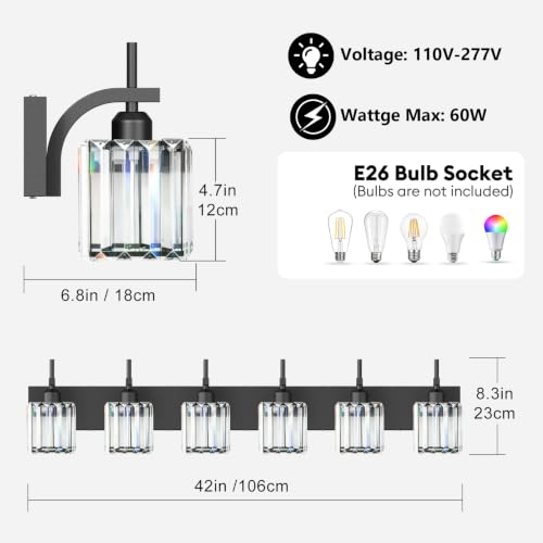 Black Vanity Light (Black / 6-Light)