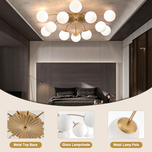 12 Light Milk Glass Pendant Light