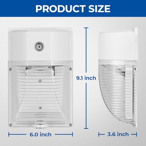 26W LED Wall Pack Light with Dusk to Dawn Sensor 5000k White 2 Pack (2 Count)