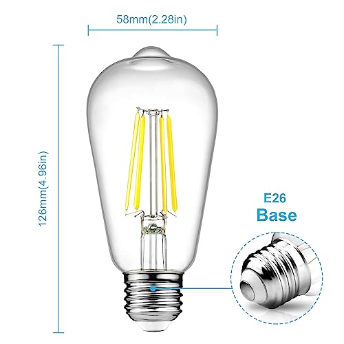 Dimmable Vintage LED Edison Bulbs (6 Count)