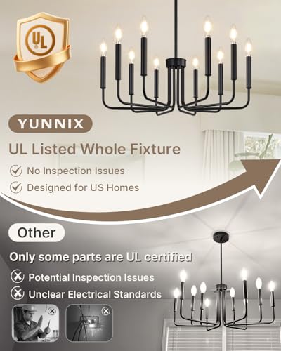10 Light Black Chandelier