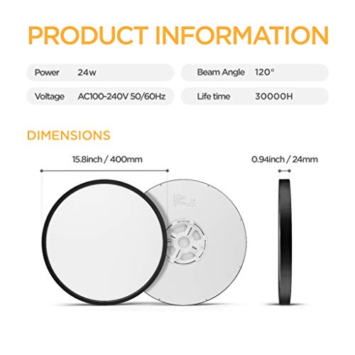 Surface Mount LED Ceiling Light 15.8 Inch (2 Count)