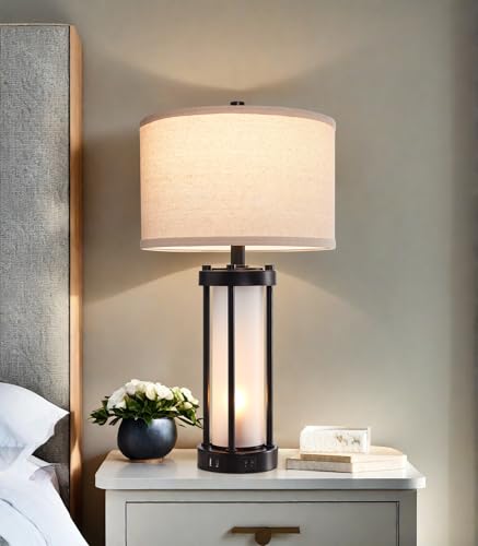 Modern Table Lamps for Living Room with 2 USB Charging Ports