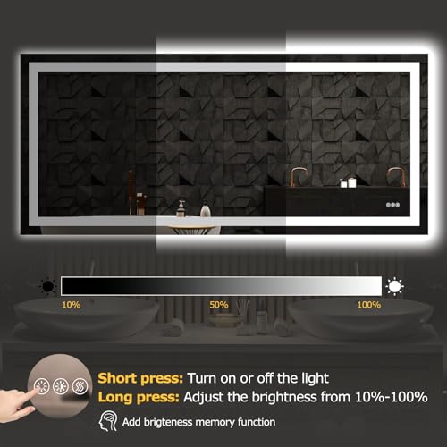 72"X32" LED Bathroom Mirror with Lights