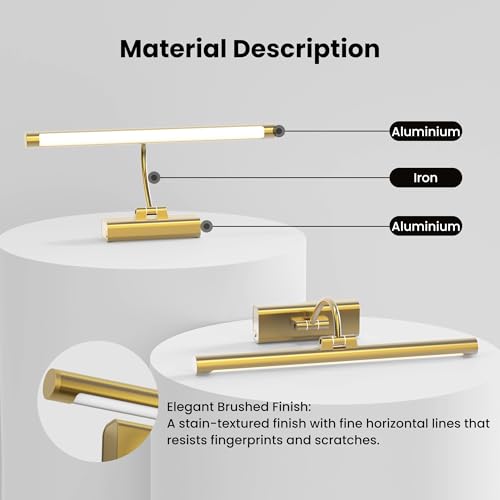 16" Art Lighting for Paintings with 1pcs Extra 6000mAh Battery (2 Count)
