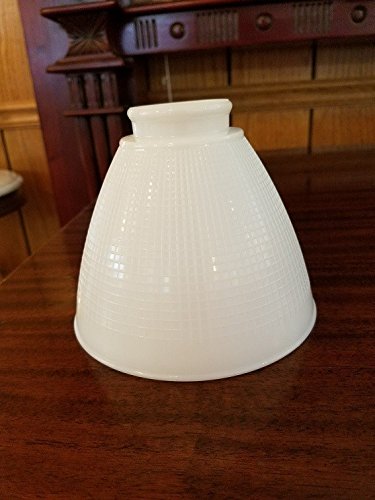 6 Inch Top Diameter I.E.S Style White Opal Glass Reflector Shade With Waffle Pattern Glass