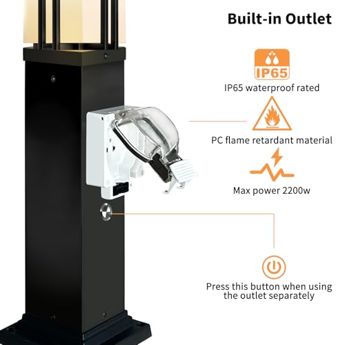 Outdoor Lamp Post with Outlet