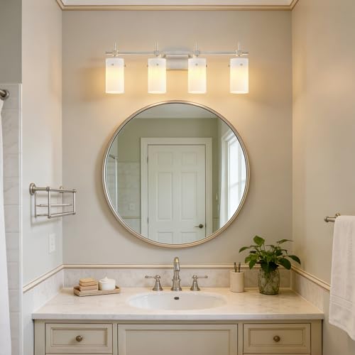 4 Light Bathroom Vanity Lights Over Mirror