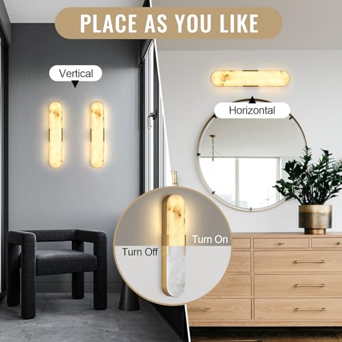 Alabaster Wall Sconces (2 Count)