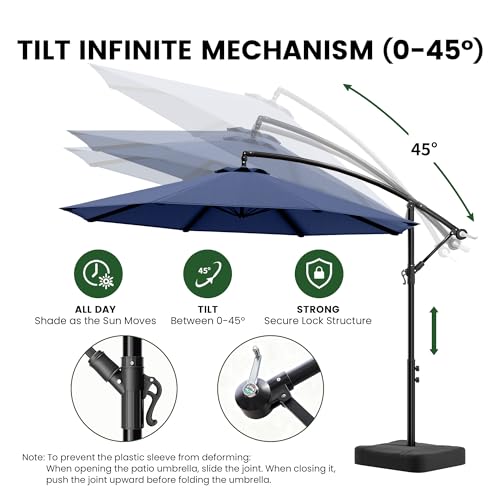 10FT Cantilever Offset Outdoor Umbrella with Base Included