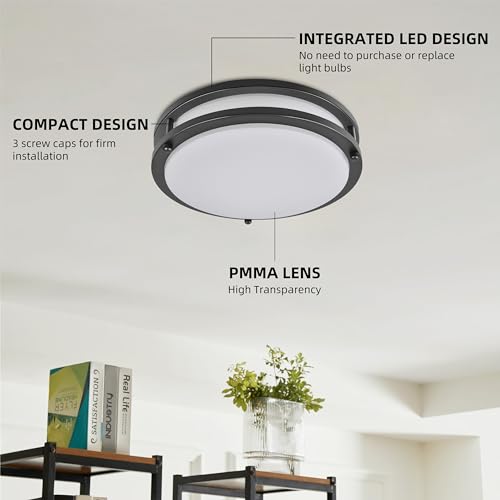 16 inch Dimmable LED Flush Mount Ceiling Light Fixture