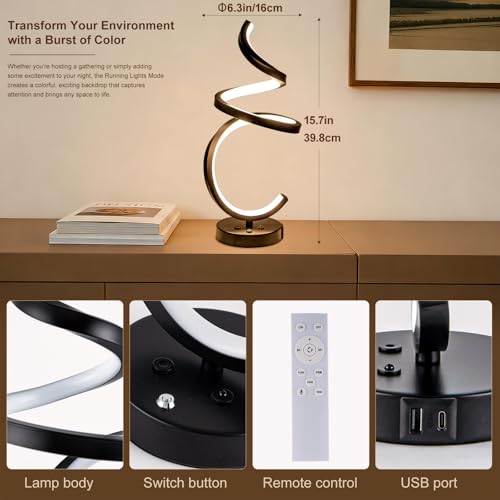 Modern Spiral LED RGB Table Lamp