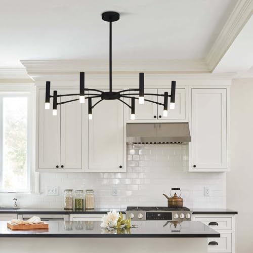 8 Light Black Sputnik Chandelier
