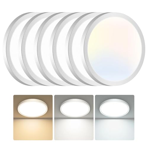 6PACK Flush Mount LED Ceiling Light Fixture White (6 Count)