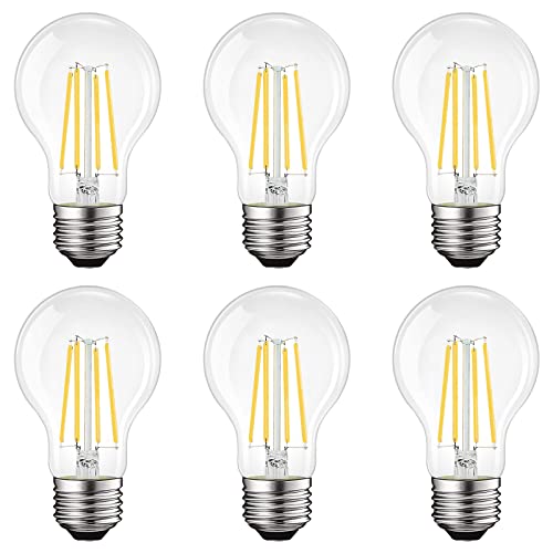 Vintage A19 LED Light Bulbs 100W Equivalent (6 Count)