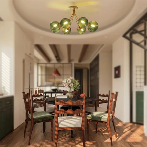 8 Light Semi Flush Mount Chandelier