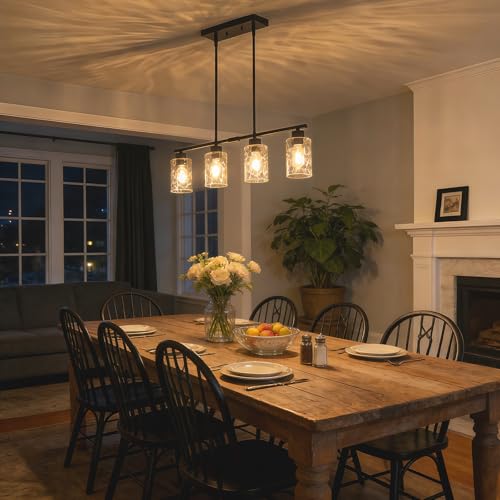 Hammered Glass Dining Room Light Fixture Chandelier Over Table