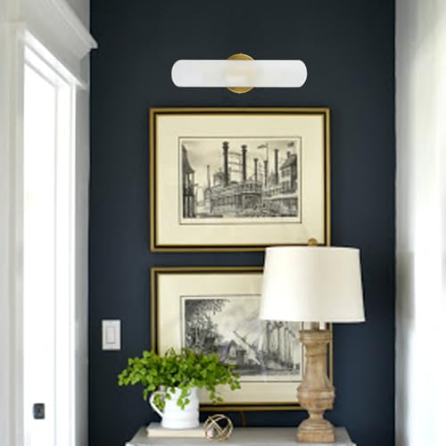 Modern Brass Wall Sconces Set of Two Frosted Glass Wall Light Fixture 2 (2 Count)