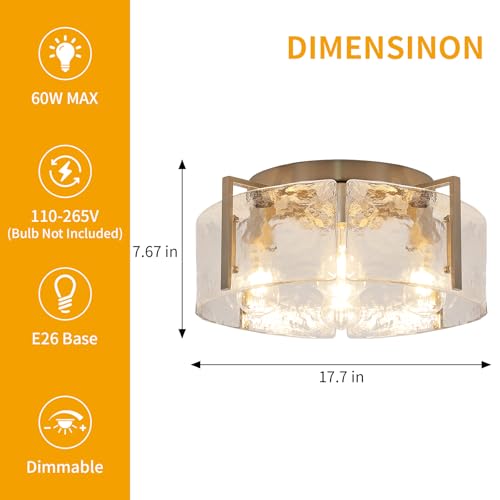 4 Light Brushed Nickel Semi Flush Mount Ceiling Light