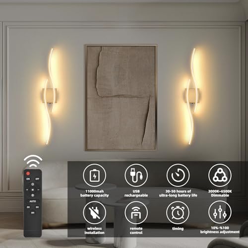 Battery Powered Wall Sconces Set of 2 (2 Count)