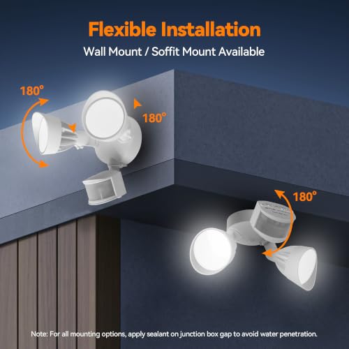 45W 5500LM PIR Motion Sensor Outdoor Lights