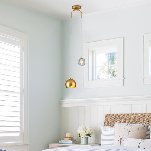 2 Light Modern Pendant Light with Crystal Accent