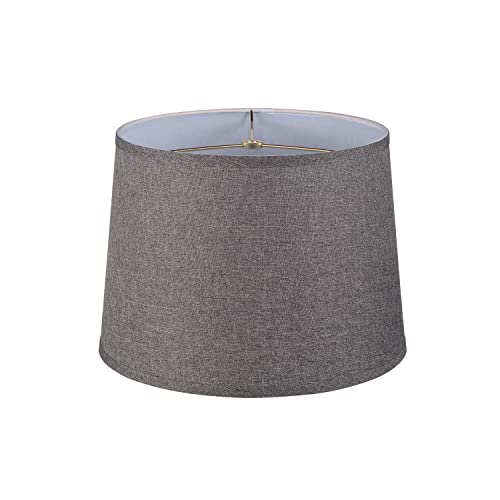 32094 Transitional Hardback Empire Shaped Spider Construction Lamp Shade in Dark Grey Burlap Texture Fabric