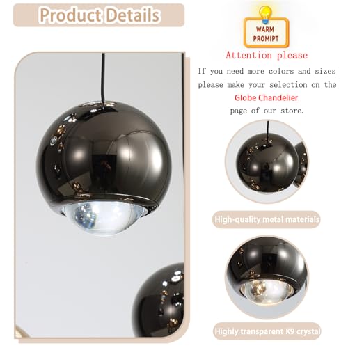 10 Light LED Staircase Black Chandelier Crystal Ceiling Lights Large Chandeliers for High Ceilings