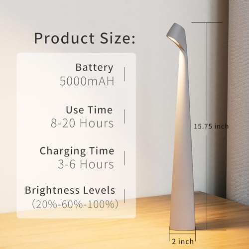 Cordless Rechargeable Reading Metal Table Lamp