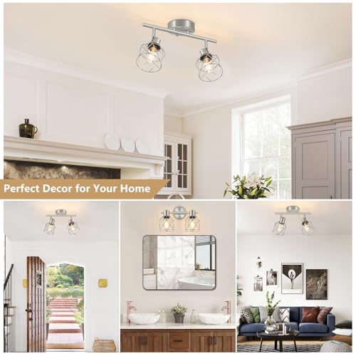 2 Light Brushed Nickel Semi Flush Mount Ceiling Light
