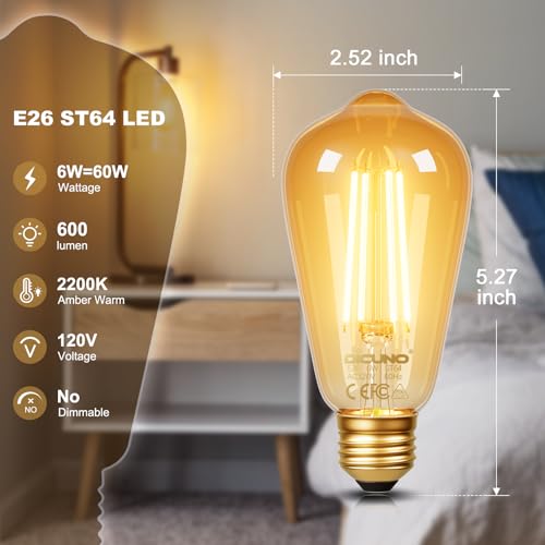 E26 Edison Bulbs 60W (6 Count)