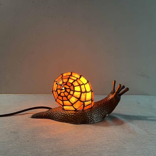L10963 Tiffany Style Stained Glass Land Snail Accent Lamp