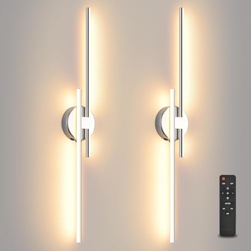Wireless Battery Operated Wall Sconces with Remote (2 Count)