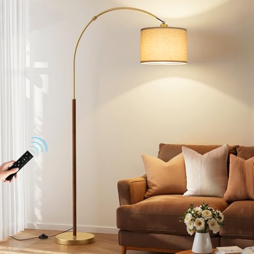Dimmable Arc Floor Lamp with Remote