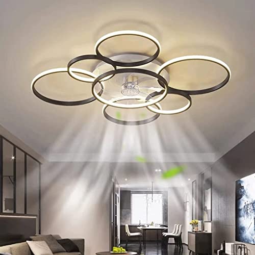 41" Black Modern Ceiling Fan with LED Light and Remote