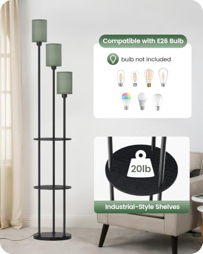 Floor Lamp with Shelves