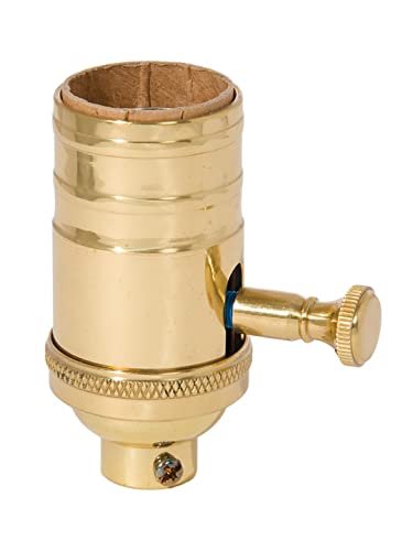 Edison Size Full Dimmer Socket in Polished and Lacquered