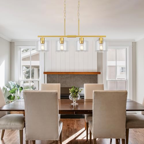 4 Light Brushed Gold Kitchen Island Lighting