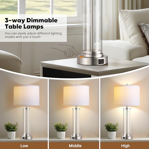 Glass Table Lamps Set of 2 (2 Count)