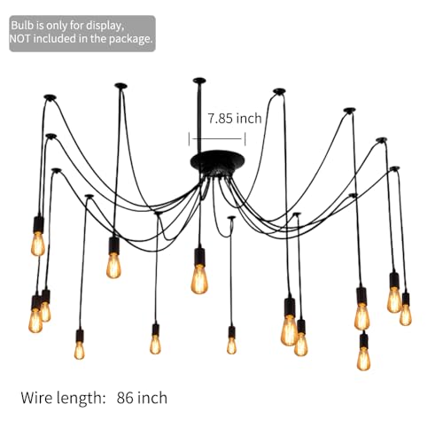 14 Arm Spider Light Fixture Industrial DIY Chandelier Pendant Lamp