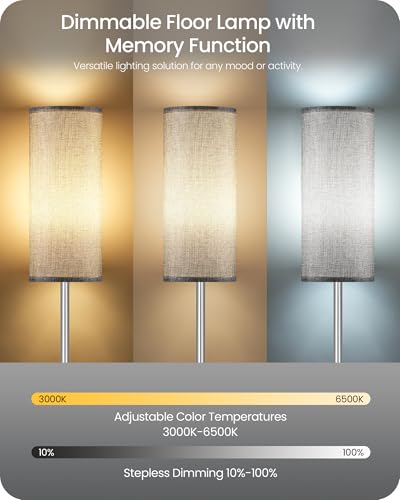 Dimmable Floor Lamps for Living Room with Remote and Foot Switch