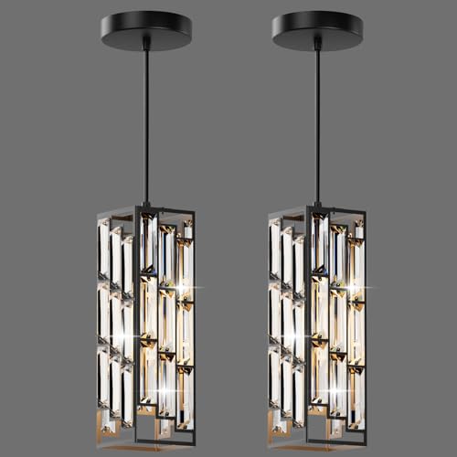 Modern 1 Light Crystal Pendant Light Kitchen Island (2 Count)