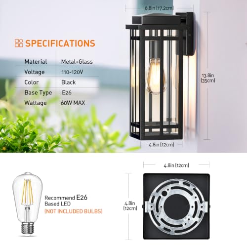 13.8'' Outdoor Wall Light Fixtures 2 Packs (2 Count)