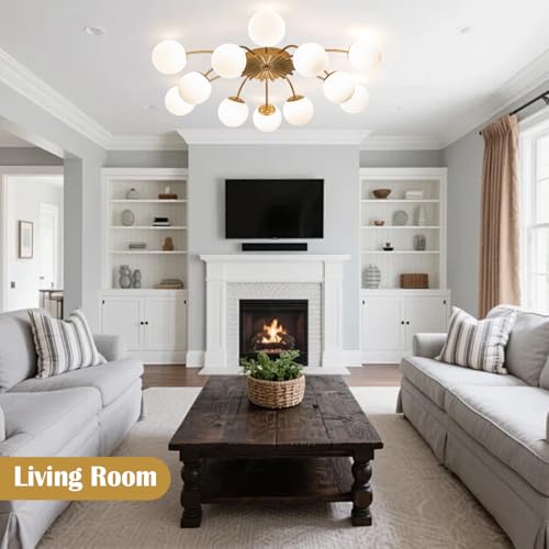 12 Light Milk Glass Pendant Light