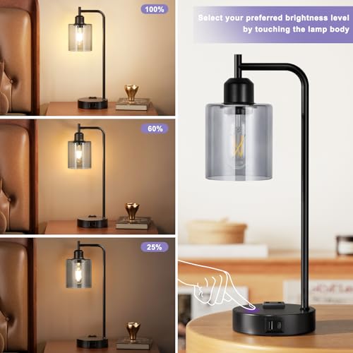 Industrial Touch Bedroom Lamps for Bedrooms Set of 2 (2 count)