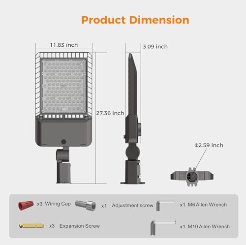 340W LED Parking Lot Light 85000LM Outdoor Street Lights 1 Pack