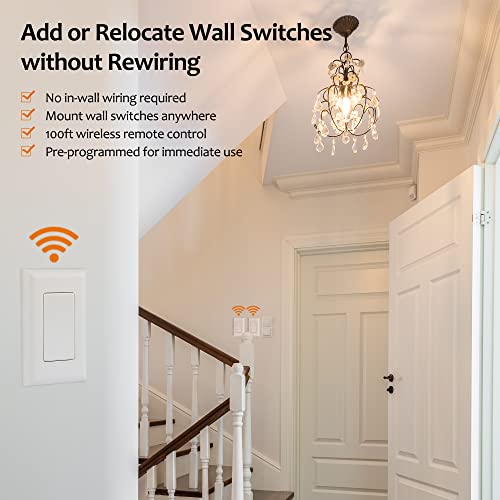 3 Way Wireless Light Switch Kit with Receiver