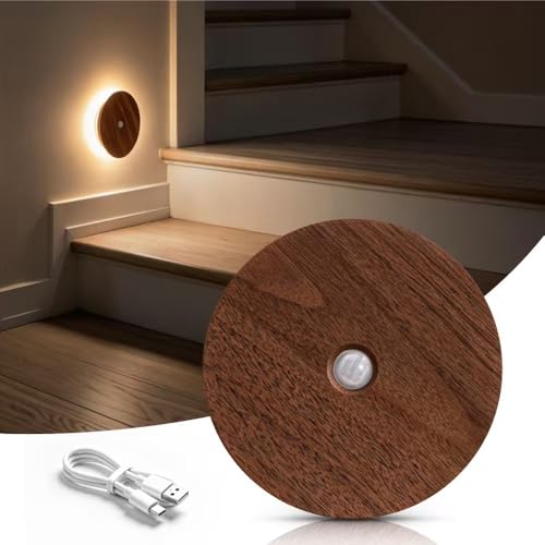 Wood Motion Sensor Night Light Indoor