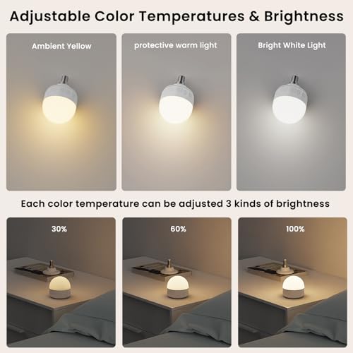 2Packs E12 Rechargeable Light Bulbs with Remote Control